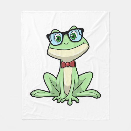 Frog Nerd Student Glasses Krawatte Fleecedecke (Vorderseite)