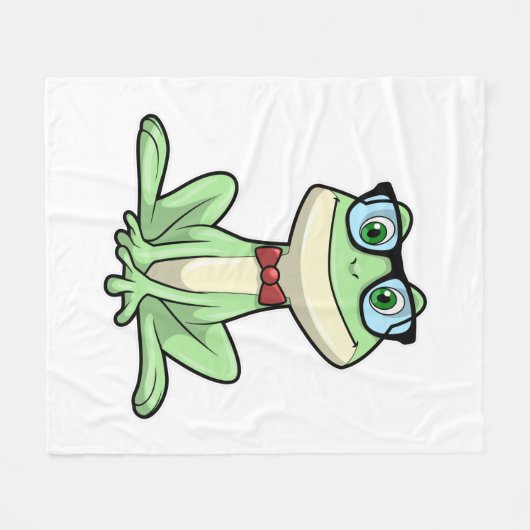 Frog Nerd Student Glasses Krawatte Fleecedecke (Vorderseite (Horizontal))