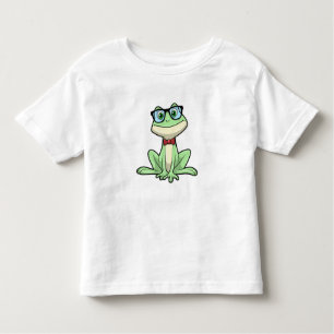 Frog Nerd Student Glasses Krawatte Kleinkind T-shirt