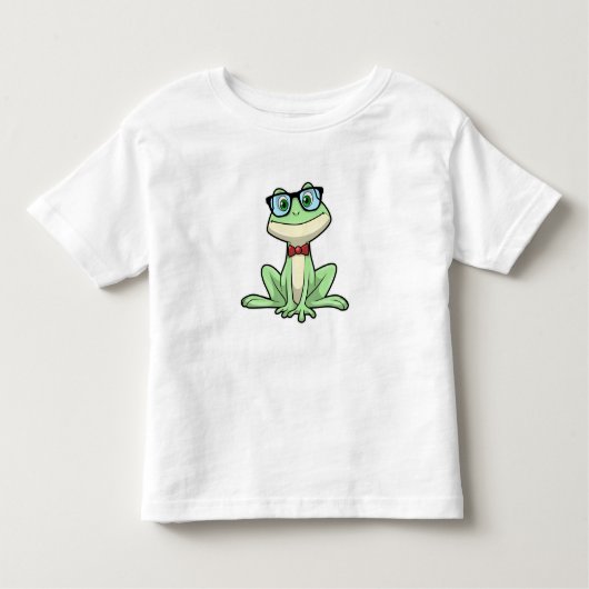 Frog Nerd Student Glasses Krawatte Kleinkind T-shirt (Vorderseite)