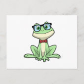Frog Nerd Student Glasses Krawatte Postkarte (Vorderseite)