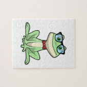 Frog Nerd Student Glasses Krawatte Puzzle (Horizontal)
