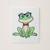 Frog Nerd Student Glasses Krawatte Puzzle (Vertikal)