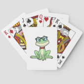 Frog Nerd Student Glasses Krawatte Spielkarten (Rückseite)
