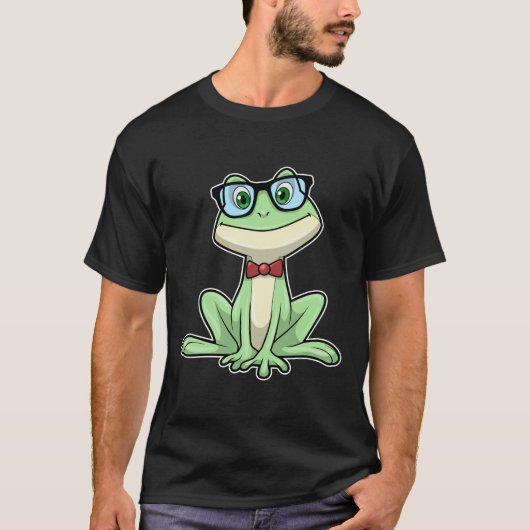 Frog Nerd Student Glasses Krawatte T-Shirt (Vorderseite)