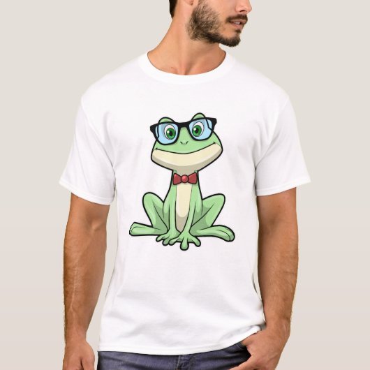 Frog Nerd Student Glasses Krawatte T-Shirt (Vorderseite)