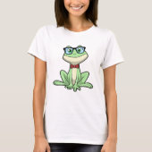 Frog Nerd Student Glasses Krawatte T-Shirt (Vorderseite)