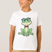 Frog Nerd Student Glasses Krawatte T-Shirt (Vorderseite)