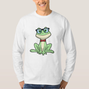 Frog Nerd Student Glasses Krawatte T-Shirt