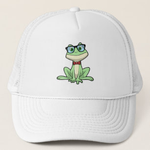 Frog Nerd Student Glasses Krawatte Truckerkappe