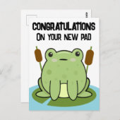 Frog New Zuhause Pad Glückwunsch Postkarte (Vorne/Hinten)