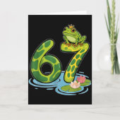 Frog Number 67 Or 67th Birthday Cool Meme Six Seve Karte (Vorderseite)