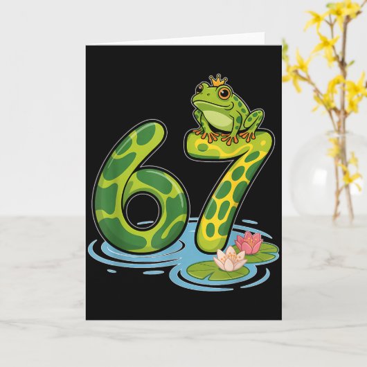 Frog Number 67 Or 67th Birthday Cool Meme Six Seve Karte (Gelbe Blume)