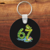 Frog Number 67 Or 67th Birthday Cool Meme Six Seve Schlüsselanhänger (Vorderseite)