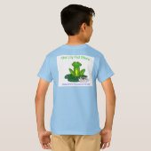 Frog on a Lily Pad Kid's Light Blue T-Shirt (Schwarz voll)