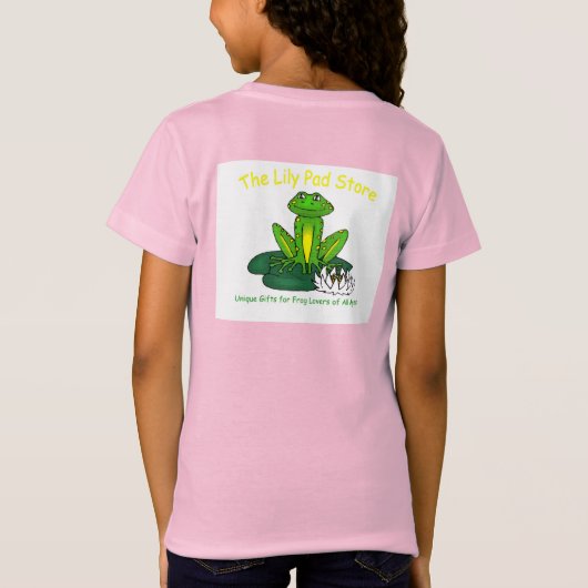 Frog on a Lily Pad Kid's Pink T-Shirt (Rückseite)