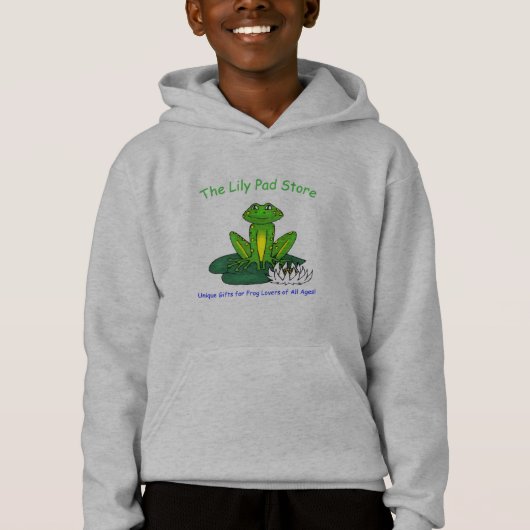 Frog on a Lily Pad Light Gray  Hoodie (Vorderseite)