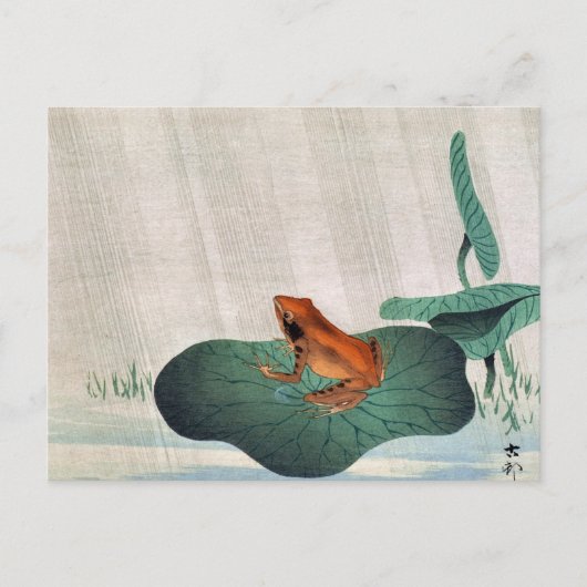 Frog on Lotus Leaf, 1900 by Ohara Koson Postkarte (Vorderseite)