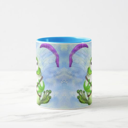 Frog Paraglider Funny Mug Tasse (Zentrum)