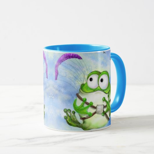Frog Paraglider Funny Mug Tasse (VorderseiteRechts)