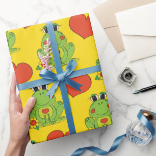 Frog Pattern glänzendes Verpackungspapier Geschenkpapier