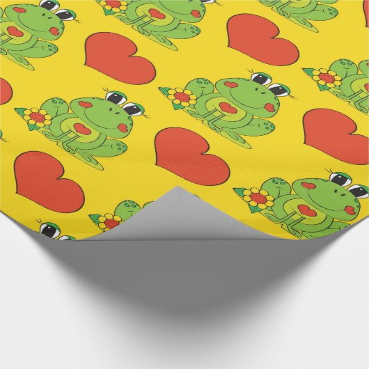 Frog Pattern glänzendes Verpackungspapier Geschenkpapier (Ecke)