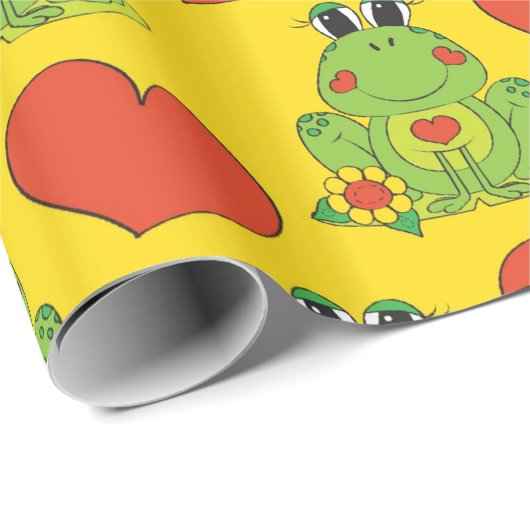 Frog Pattern glänzendes Verpackungspapier Geschenkpapier (Rolleneckpunkt)