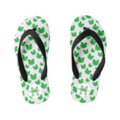 Frog Pattern Kid's Flip Flops Kinderbadesandalen (Fußbett)