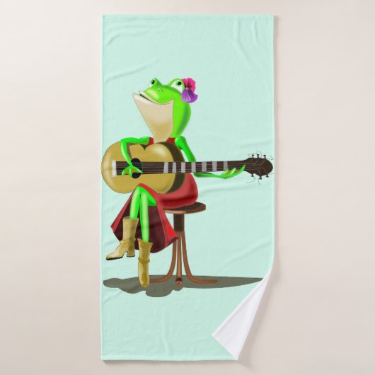 Frog Playing Gitarre Funny Bath Handtücher (Badehandtuch)