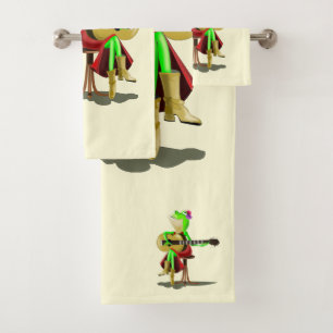 Frog Playing Gitarre Funny Bath Handtücher