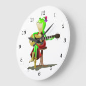 Frog Playing Gitarre Funny Clock Große Wanduhr (Winkel)