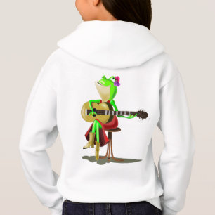 Frog Playing Gitarre Funny Kid's Hoodie