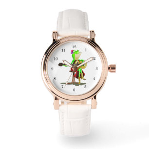 Frog Playing Gitarre Funny Watch Armbanduhr