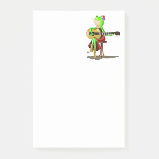 Frog Playing Gitarre Post-it® Notes Post-it Klebezettel (Vorderseite)