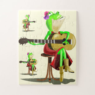 Frog Playing Gitarre Puzzle Geschenk - Spaß
