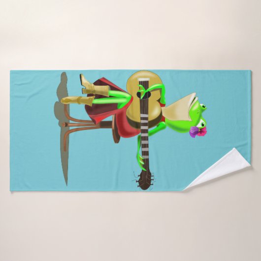 Frog Playing Gitarre Spaß - Benutzerdefinierte Far Badehandtuch (Badehandtuch)