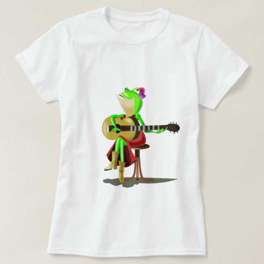 Frog Playing Gitarre T - Shirt Spaß (Design vorne)