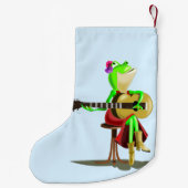 Frog Playing Gitarre Weihnachts-Strumpf - Malerei Kleiner Weihnachtsstrumpf (Rückseite)