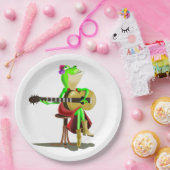 Frog Playing Gitarrenpapier Teller (Party)