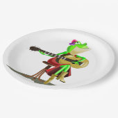 Frog Playing Gitarrenpapier Teller (Schrägansicht)