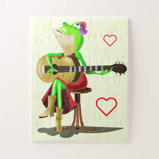 Frog Playing Gitarrenpuzzle Puzzle (Vertikal)