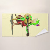Frog Playing Guitar Badehandtuch (Badehandtuch)