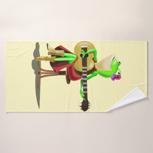 Frog Playing Guitar Badehandtuch (Badehandtuch)