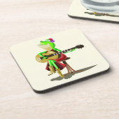 Frog Playing Guitar Beverage Coaster - Your Colors Getränkeuntersetzer (Linke Seite)