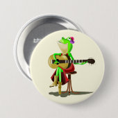 Frog Playing Guitar Button (Vorne & Hinten)