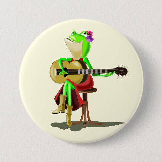 Frog Playing Guitar Button (Vorderseite)