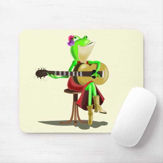Frog Playing Guitar Mousepad (Mit Mouse)