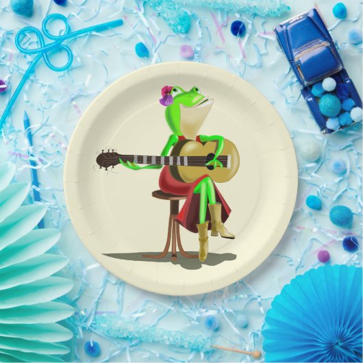 Frog Playing Guitar Pappteller (Party)