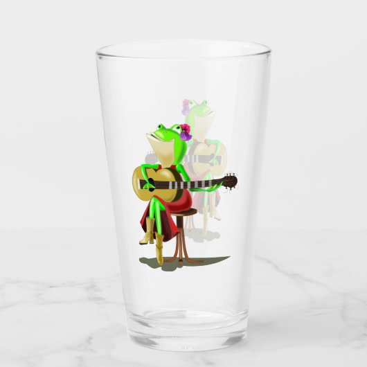 Frog Playing Guitar - Romantik - Liebe Glas (Vorderseite)