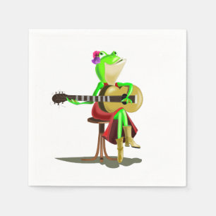 Frog Playing Guitar Serviette